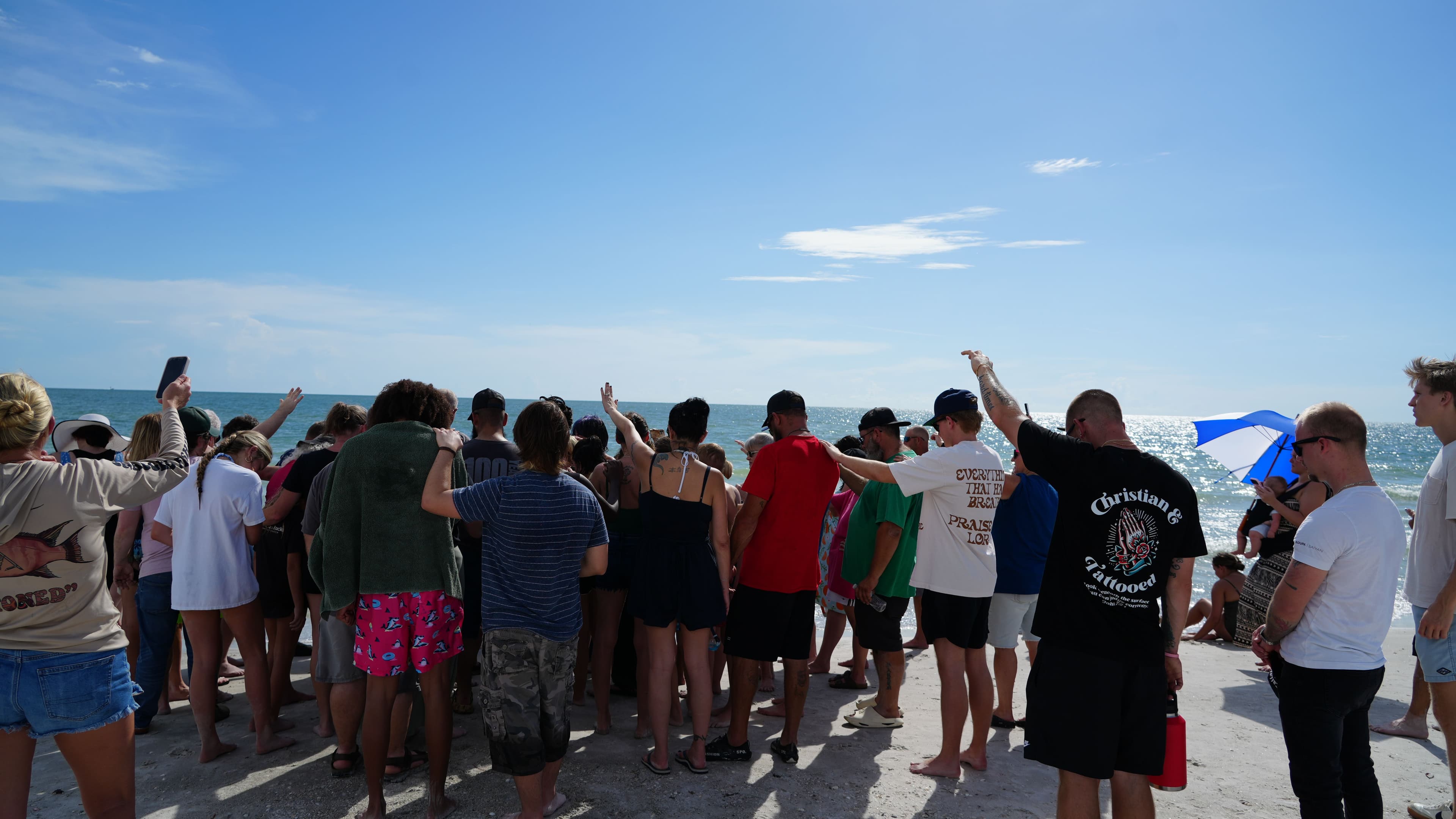 Prayer moment at Elevated Church in Pinellas Park, Florida